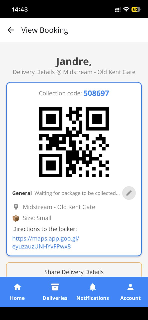 Key in your collection PIN and pay in the app