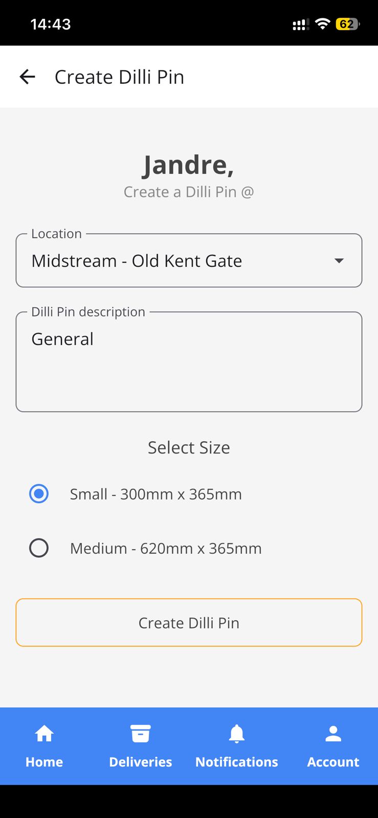 Create your Dilli IT Pin in the app